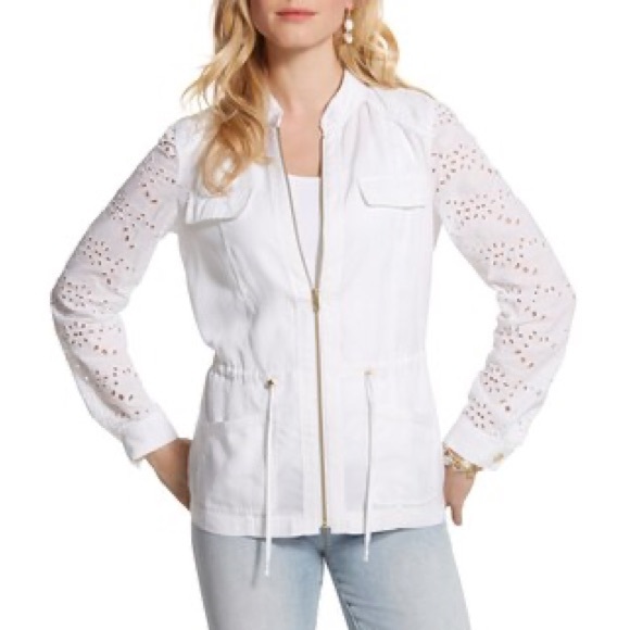 Chico’s Easy Eyelet Utility Jacket Boho - Picture 2 of 9